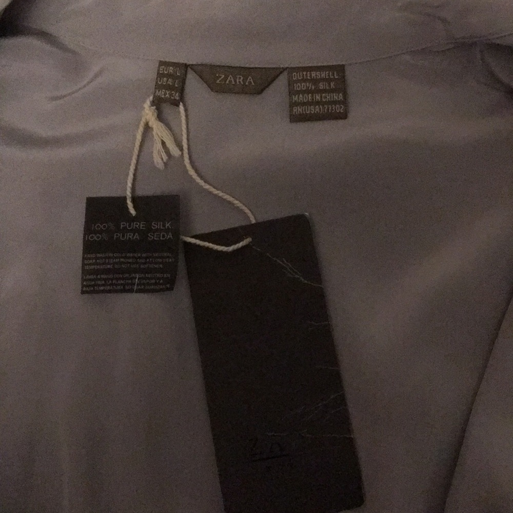 Zara silk shirt size L